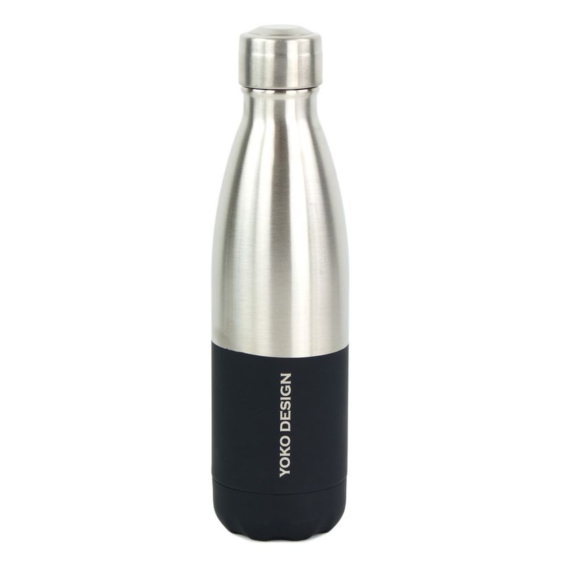 3411800017063-Gourde Bouteille isotherme - inox/noir - Yoko Design-P_400004920_1-0