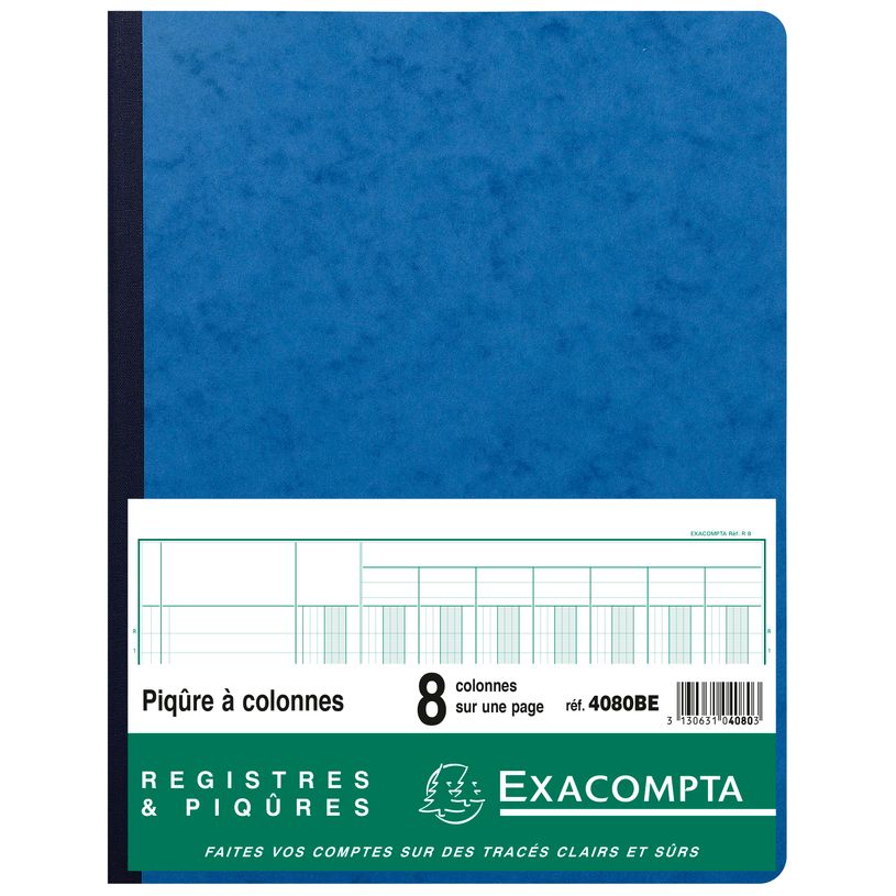 3130631040803-Exacompta - Piqûre comptable - 8 colonnes par page - 32 x 25 cm - 80 pages - bleu-P_400005468_2-0
