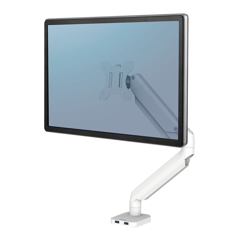 043859764198-Fellowes Platinum series - Bras porte écran simple réglable -  fixation sur bureau - blan-P_400006923_1-0