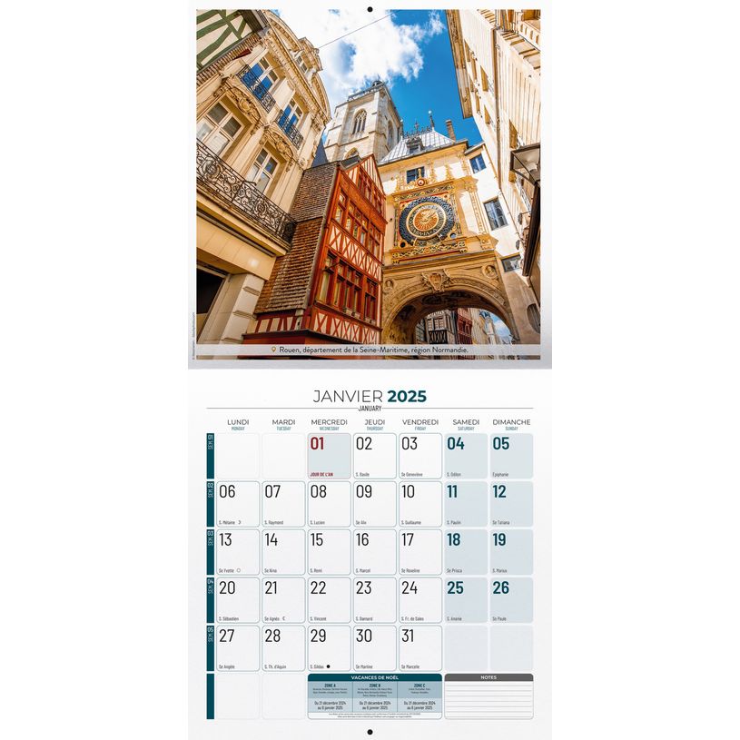 3592930018875-Calendrier illustré BOUCHUT 30 x 30 cm BELLES REGIONS DE FRANCE NORD 70 %-P_400009178_2-1