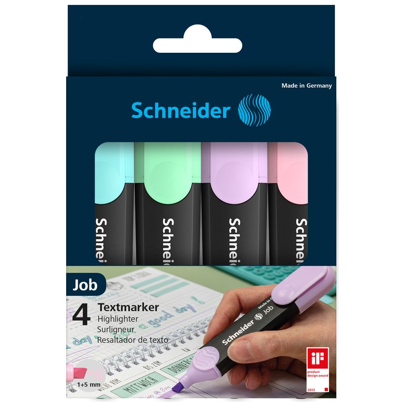 4004675135940-Schneider Job Pastel - Pack de 4 surligneurs - couleurs assorties-P_400010510_2-0