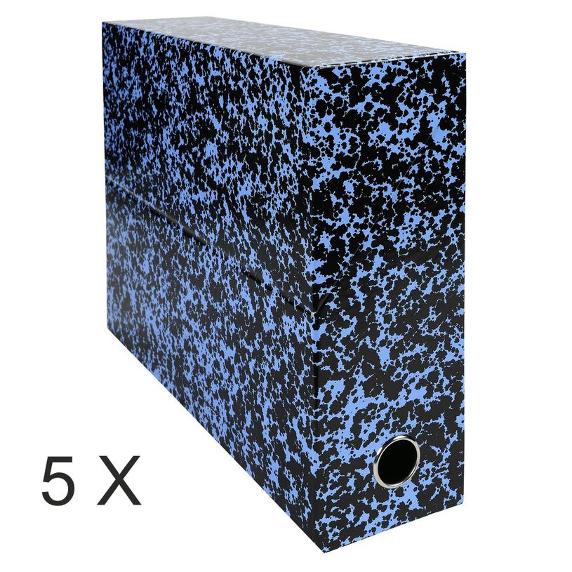 3130632897222-Exacompta Annonay - 5 Boîtes de transfert - dos 90 mm - toile bleu-P_400010634_1-0
