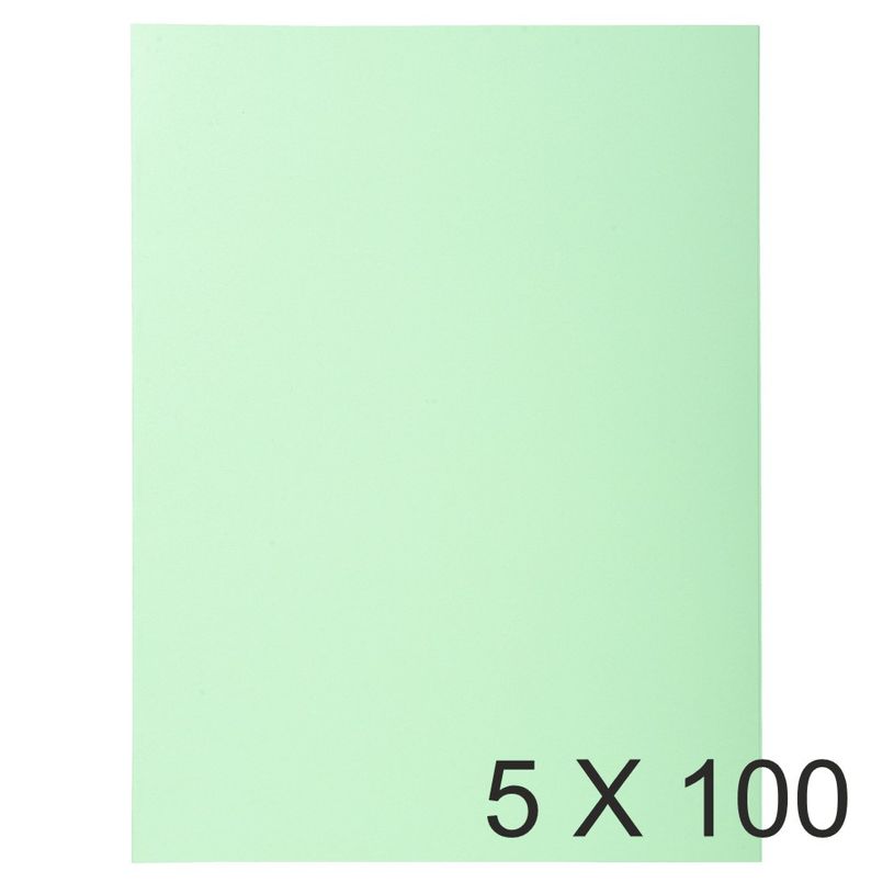 3288583401040-Exacompta Super 160 - 5 Paquets de 100 Chemises - 160 gr - vert clair-P_400010888_1-0