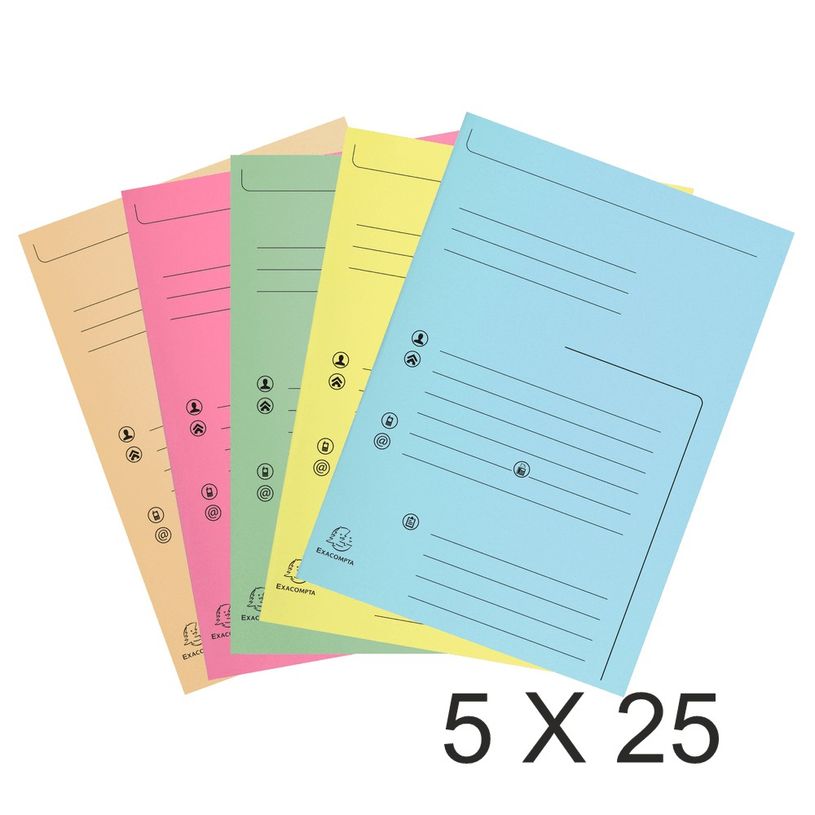 3130632334000-Exacompta Super 210 - 5 Paquets de 25 Chemises imprimées 2 rabats - couleurs assorties-P_400010952_2-0