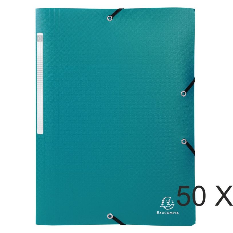 3130632550837-Exacompta Opak - 50 Chemises à 3 rabats polypro - A4 - vert-P_400011122_1-0