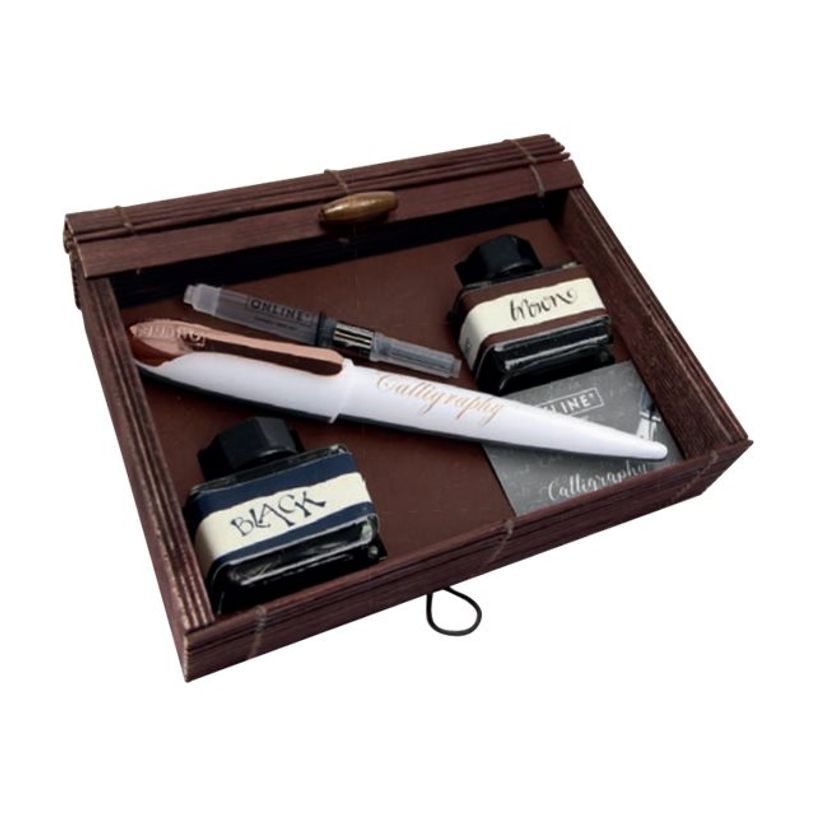 4014421100443-Online Air Best Writer - Coffret calligraphie avec plume et encres - rose et noir-P_400011453_1-0
