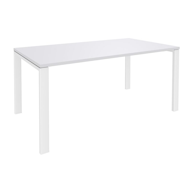 0404000120629-Bureau simple IRIS - L120 cm - Pieds blanc - plateau Blanc perle-P_400012062_1-0