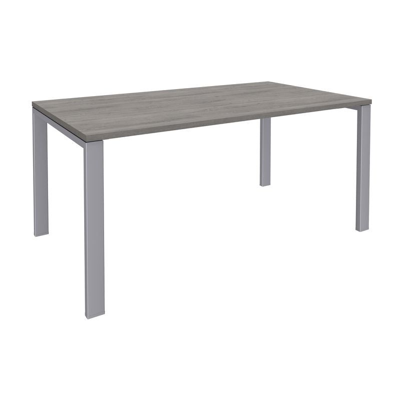 0404000120698-Bureau simple IRIS - L120 cm - Pieds aluminium - plateau imitation Chêne gris-P_400012069_1-0