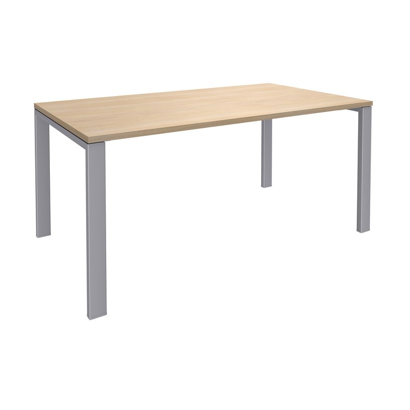 0404000120735-Bureau simple IRIS - L140 cm - Pieds aluminium - plateau imitation Chêne clair-P_400012073_1-0