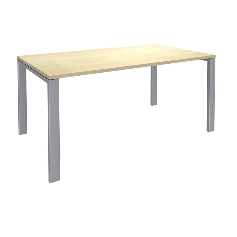 0404000120834-Bureau simple IRIS - L140 cm - Pieds aluminium - plateau imitation Erable-P_400012083_1-0