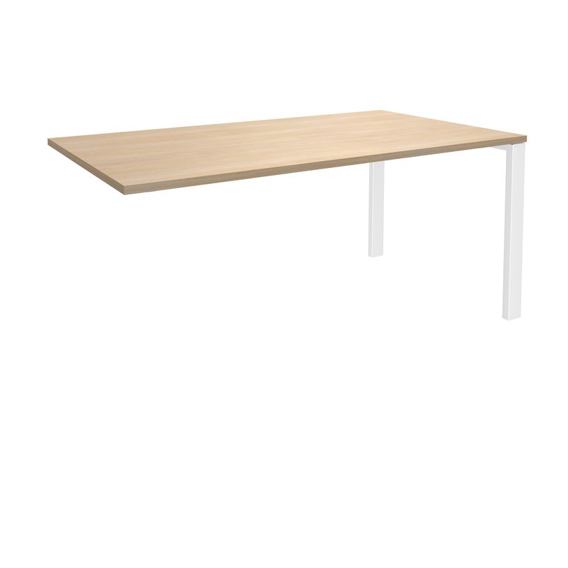 0404000121206-Bureau simple IRIS - L140 cm - Plan suivant - Pieds blanc - plateau imitation Chêne clair-P_400012120_1-0
