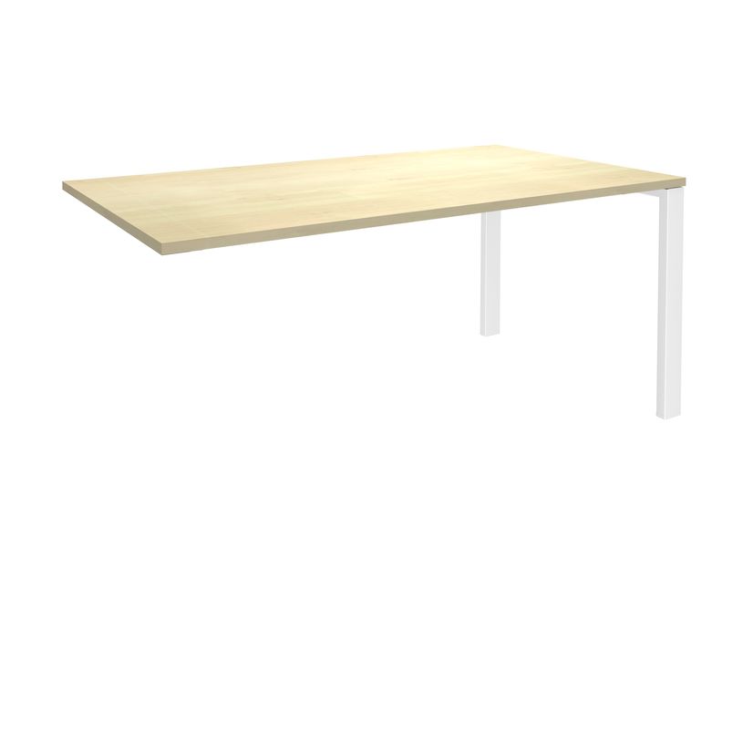 0404000121305-Bureau simple IRIS - L140 cm - Plan suivant - Pieds blanc - plateau imitation Erable-P_400012130_1-0