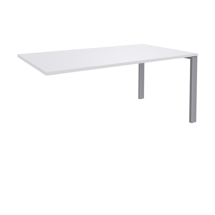 0404000121473-Bureau simple IRIS - L180 cm - Plan suivant - Pieds aluminium - plateau Blanc perle-P_400012147_1-0