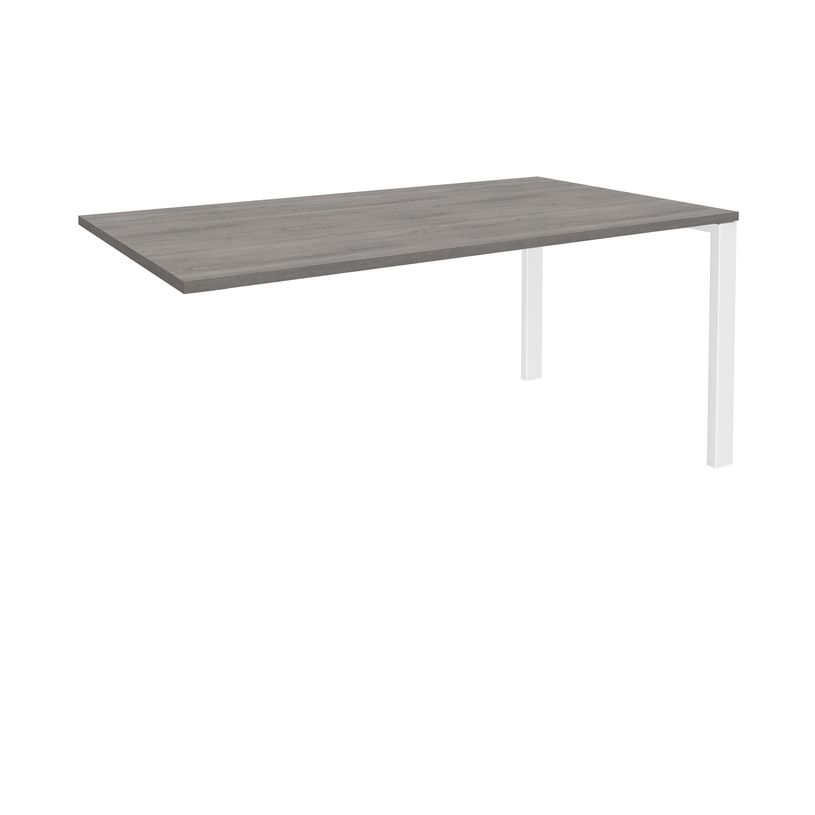 0404000121527-Bureau simple IRIS - L180 cm - Plan suivant - Pieds blanc - plateau imitation Chêne gris-P_400012152_1-0