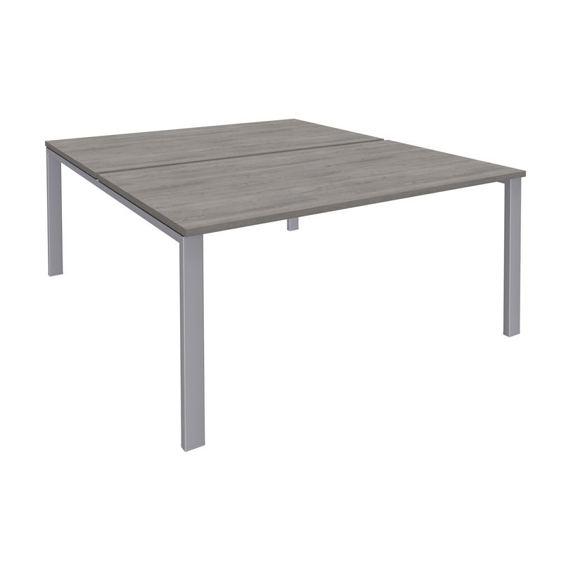 0404000121770-Bureau Bench IRIS - L140 cm - Plan de départ - Pieds aluminium - plateau imitation Chêne-P_400012177_1-0