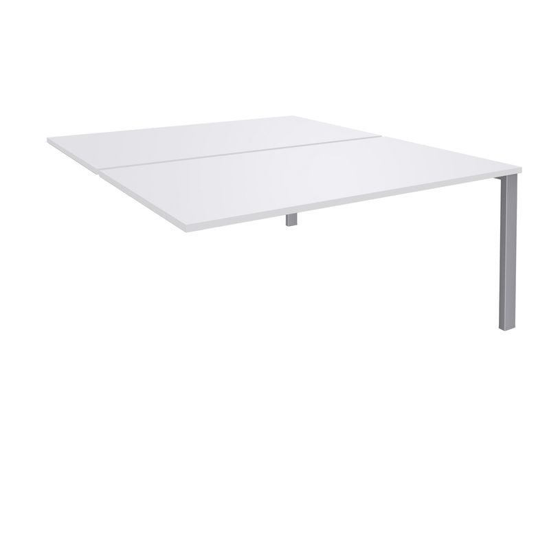 0404000122074-Bureau Bench IRIS - L120 cm - Plan suivant - Pieds aluminium - plateau Blanc perle-P_400012207_1-0