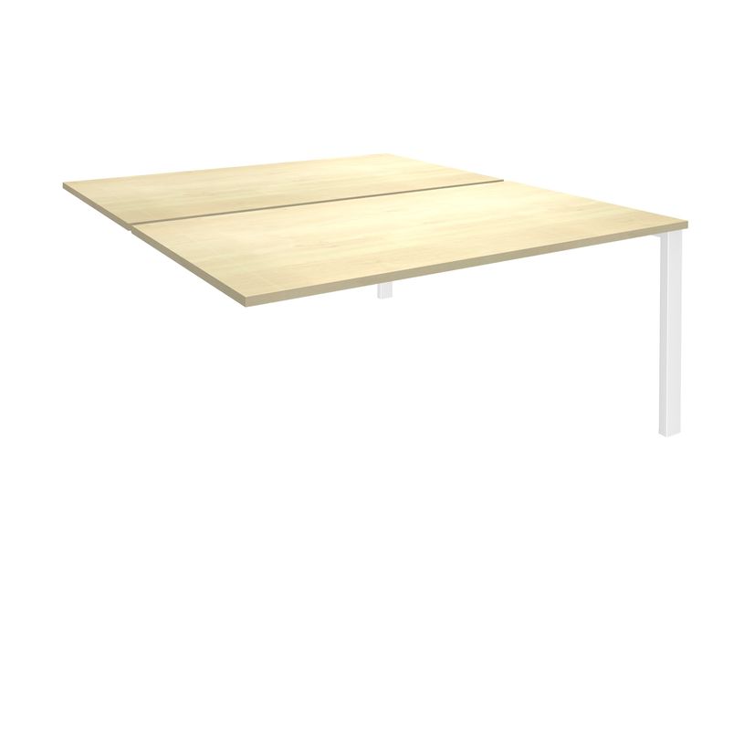 0404000122142-Bureau Bench IRIS - L120 cm - Plan suivant - Pieds blanc - plateau imitation Erable-P_400012214_1-0