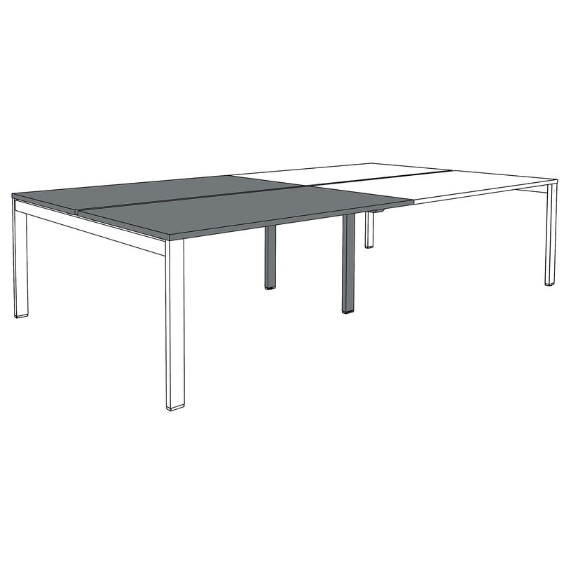 0404000122265-Bureau Bench IRIS - L140 cm - Plan suivant - Pieds blanc - plateau imitation Erable-P_400012226_7-3