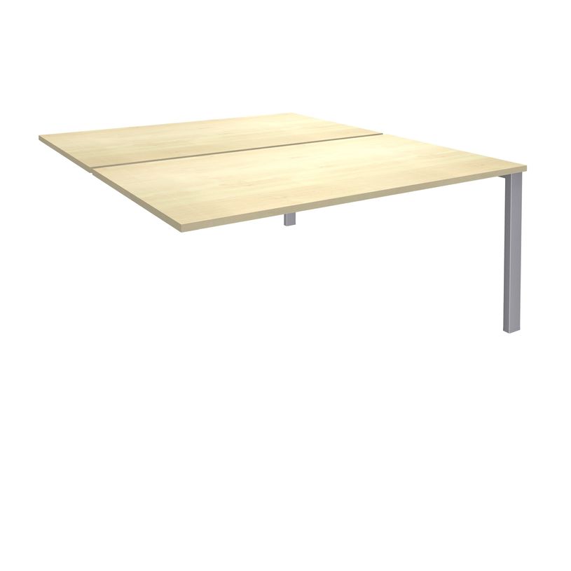 0404000122272-Bureau Bench IRIS - L140 cm - Plan suivant - Pieds aluminium - plateau imitation Erable-P_400012227_1-0