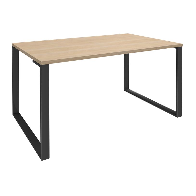 0404000122524-Bureau droit LOFTER - L80 cm - Plateau imitation chêne clair - pied Carbone-P_400012252_1-0