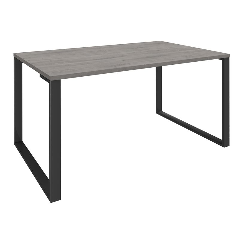 0404000122609-Bureau droit LOFTER - L80 cm - Plateau imitation chêne gris - pied Carbone-P_400012260_1-0