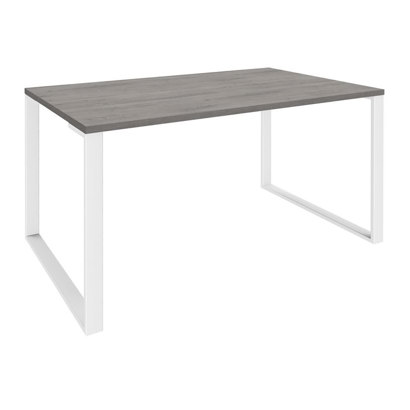 0404000122616-Bureau droit LOFTER - L80 cm - Plateau imitation chêne gris - pied Blanc-P_400012261_1-0