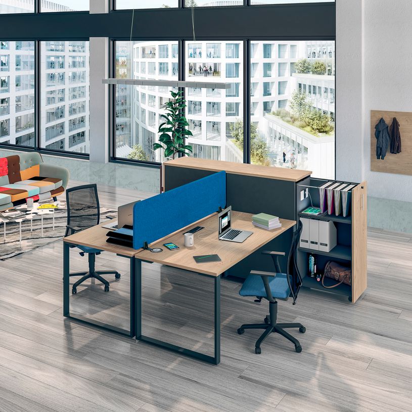 0404000123040-Bureau droit LOFTER - L180 cm - Plateau imitation Hêtre - pied Carbone-P_400012304_6-1