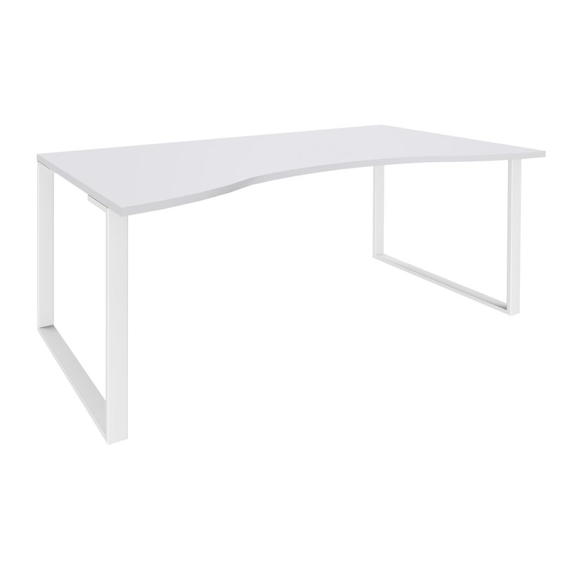 0404000123897-Bureau vague symétrique LOFTER - L180 cm - Plateau Blanc - pied Blanc-P_400012389_1-0