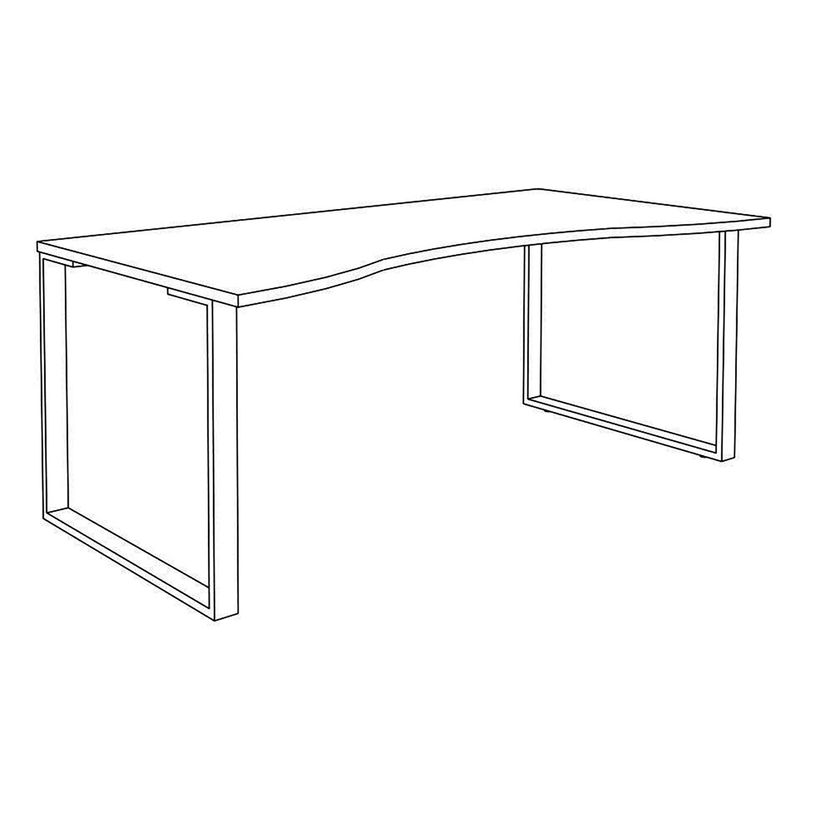 0404000123910-Bureau vague symétrique LOFTER - L180 cm - Plateau imitation Hêtre - pied Blanc-P_400012391_5-4