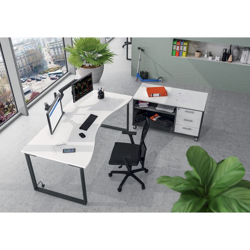 0404000123941-Bureau vague symétrique LOFTER - L180 cm - Plateau imitation chêne gris - pied Carbone-P_400012394_4-1
