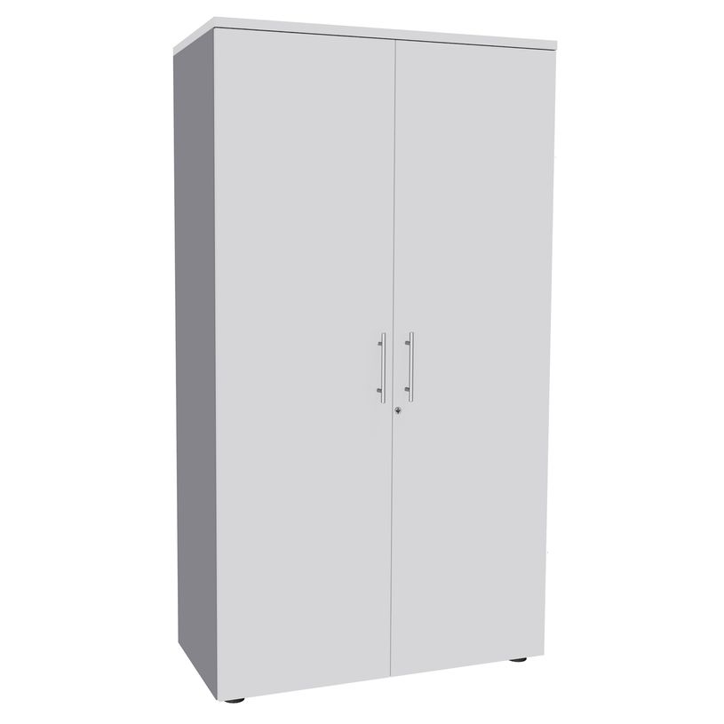 0404000124139-Armoire haute IRIS - H180 x L80 x P47 - 2 portes - Corps aluminium - Dessus et portes Blan-P_400012413_1-0