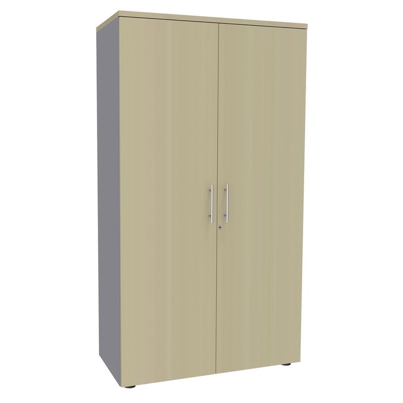 0404000124214-Armoire haute IRIS - H180 x L80 x P47 - 2 portes - Corps aluminium - Dessus et portes imit-P_400012421_1-0