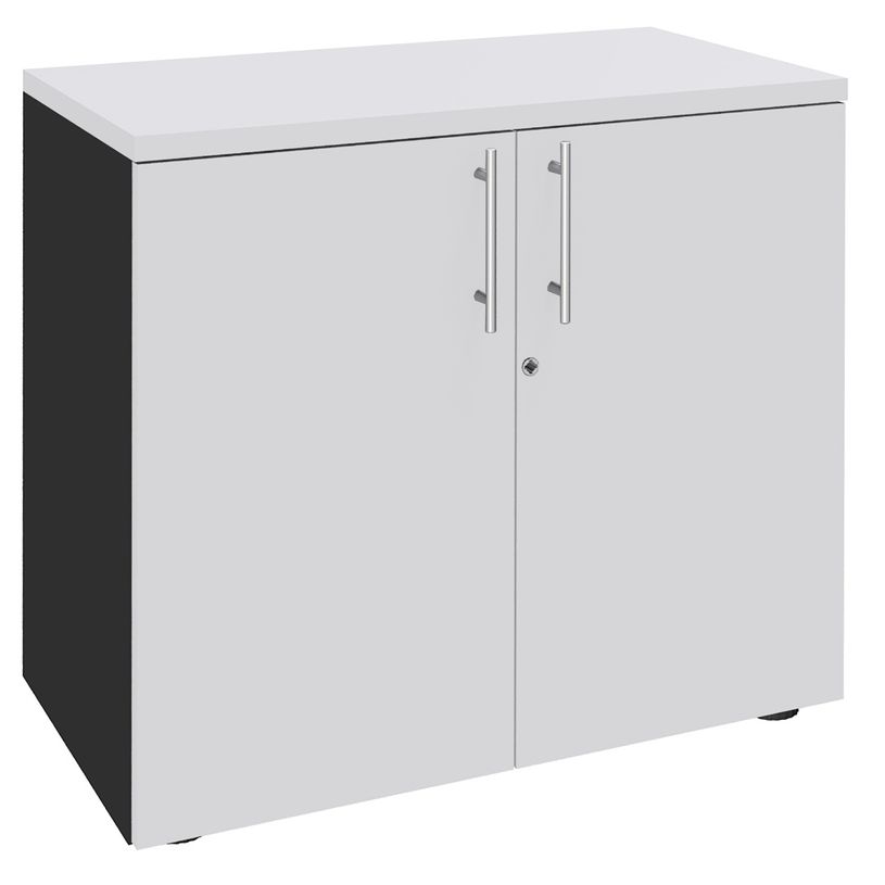 0404000124429-Armoire basse EXPRIM/LOFTER/LEVEL - H72 x L80 x P47 - 2 portes - Corps Anthracite - Dessus-P_400012442_1-0
