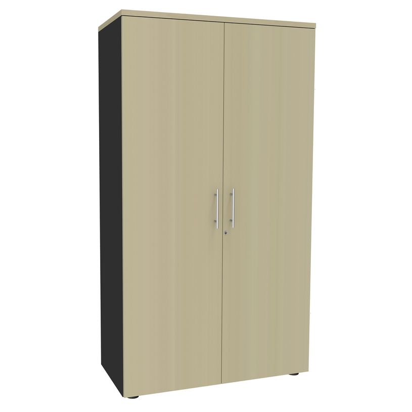 0404000124627-Armoire haute EXPRIM/LOFTER/LEVEL - H180 x L80 x P47 - 2 portes - Corps Anthracite - Dessu-P_400012462_1-0