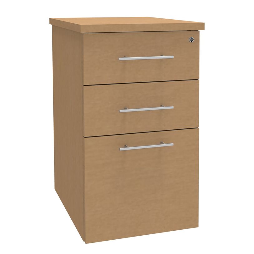 0404000124665-Caisson bout de bureau EXPRIM/LOFTER - L47 x P60 cm - imitation Hêtre-P_400012466_1-0