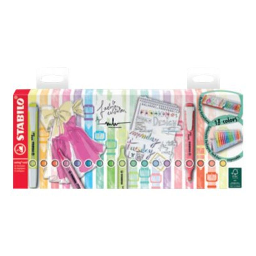 4006381565998-STABILO swing cool Fashion Edition by Marina Hoermanseder - Chevalet de 18 surligneurs - c-P_400012514_8-0