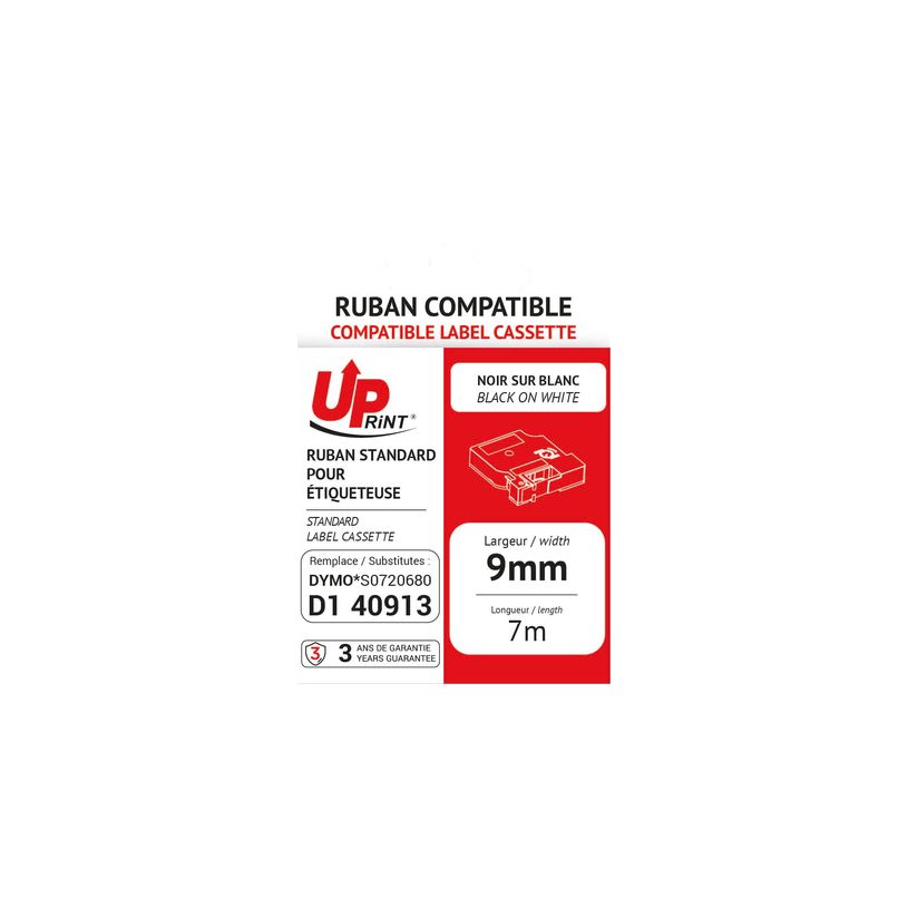 3584770437275-UPrint - Ruban d'étiquettes auto-adhésives pour DYMO 40913 - 1 rouleau (9 mm x 7 m) - fo-P_400013507_2-0
