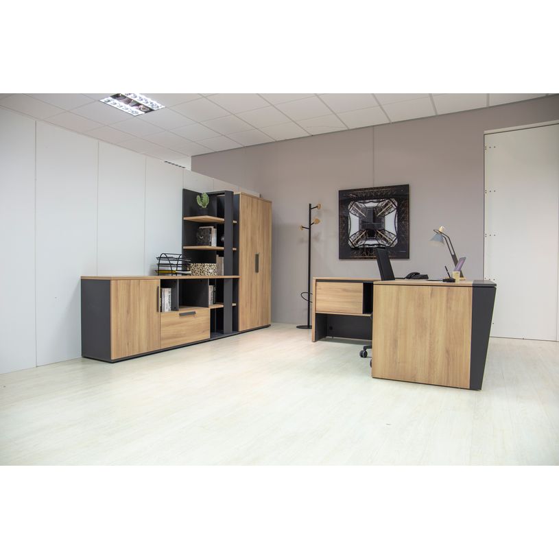 3483601088436-Retour pour bureau ARCADE avec rangement  - L114 x H75 x P45 - chêne/anthracite-P_400013546_3-2