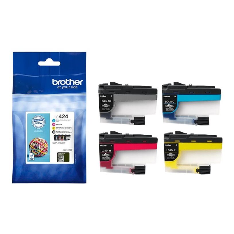 4977766813099-Brother LC424 - pack de 4 - noir, jaune, cyan, magenta - cartouche d'encre originale-P_405111008_1-0