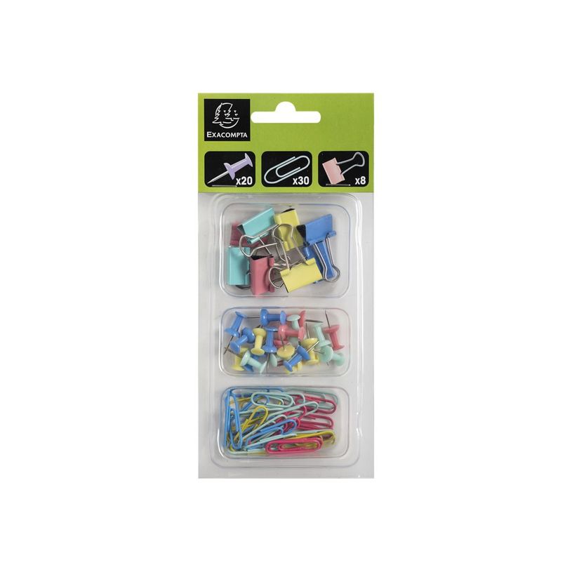 3130630148609-Exacompta Iderama - Kit de 58 attaches (pince-notes, trombones et punaise - couleurs paste-P_405112761_4-0