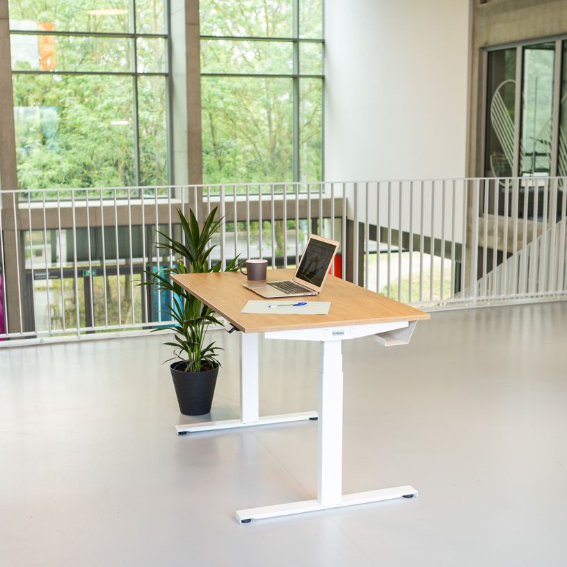 3760350281074-Bureau électrique UGO - L120x70cm - pieds blancs - plateau imitation chêne Stone-P_405113022_1-0