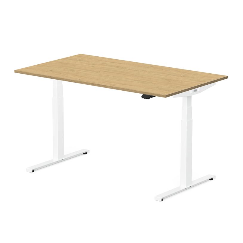 3760350281074-Bureau électrique UGO - L120x70cm - pieds blancs - plateau imitation chêne Stone-P_405113022_2-1
