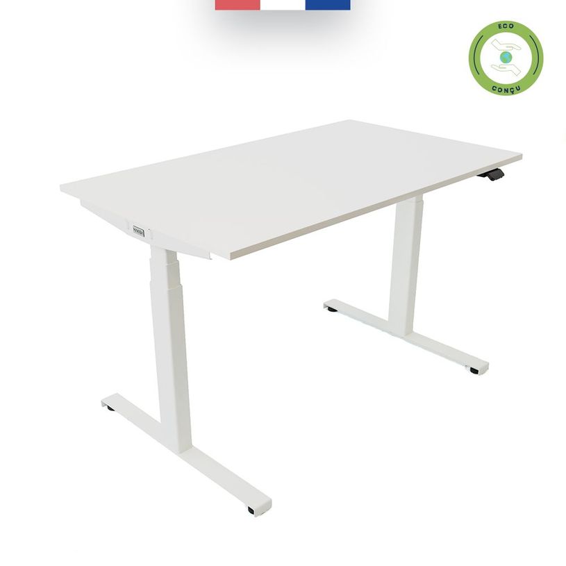 3760350281111-Bureau électrique UGO - L140x80cm - pieds blancs - plateau blanc laqué-P_405113028_3-2