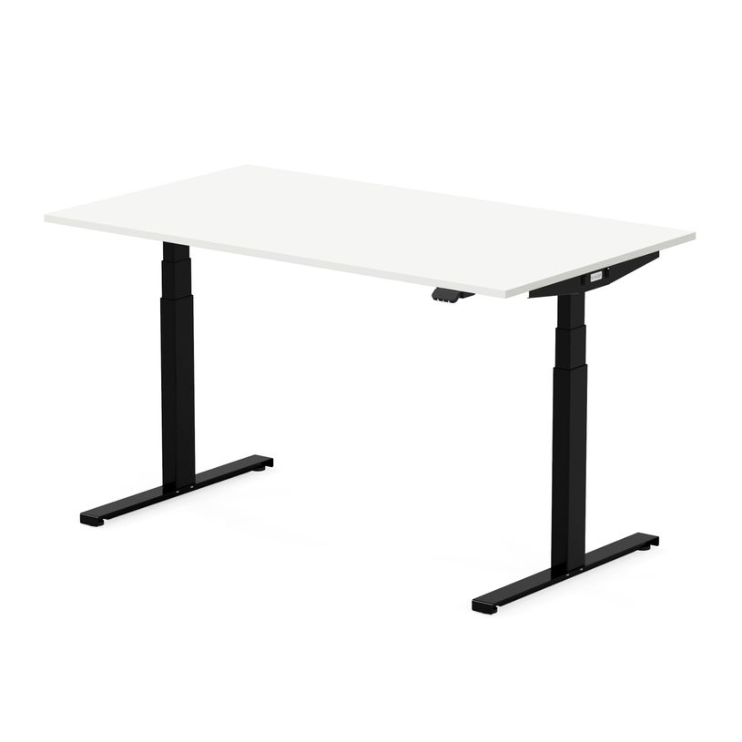 3760350281203-Bureau électrique UGO - L140x80cm - pieds noirs - plateau blanc laqué-P_405113029_1-0