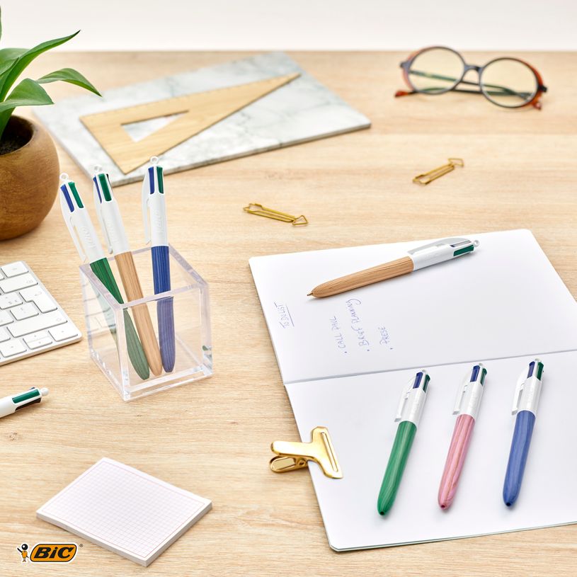 3086123694064-BIC 4 Couleurs Bois - Stylo à bille 4 couleurs effet bois - disponible dans différente-P_405118168_23-22