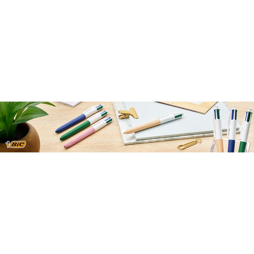 3086123694064-BIC 4 Couleurs Bois - Stylo à bille 4 couleurs effet bois - disponible dans différente-P_405118168_26-25
