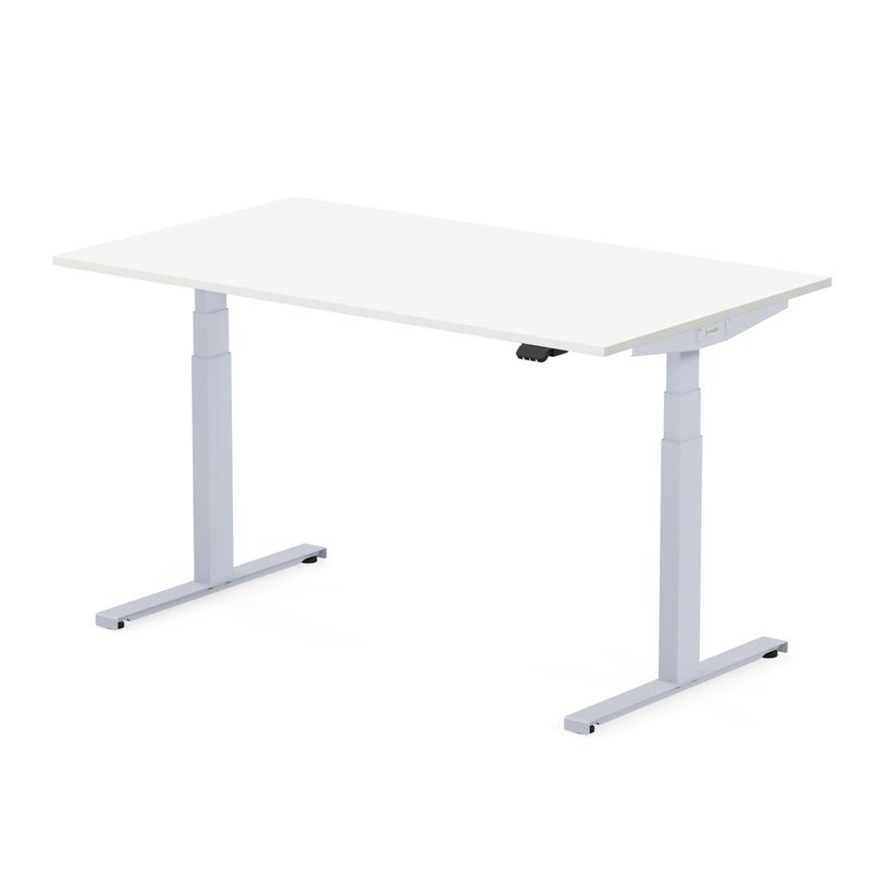 3760350281395-Bureau électrique UGO - L120x70cm - pieds gris - plateau blanc laqué-P_405119039_1-0