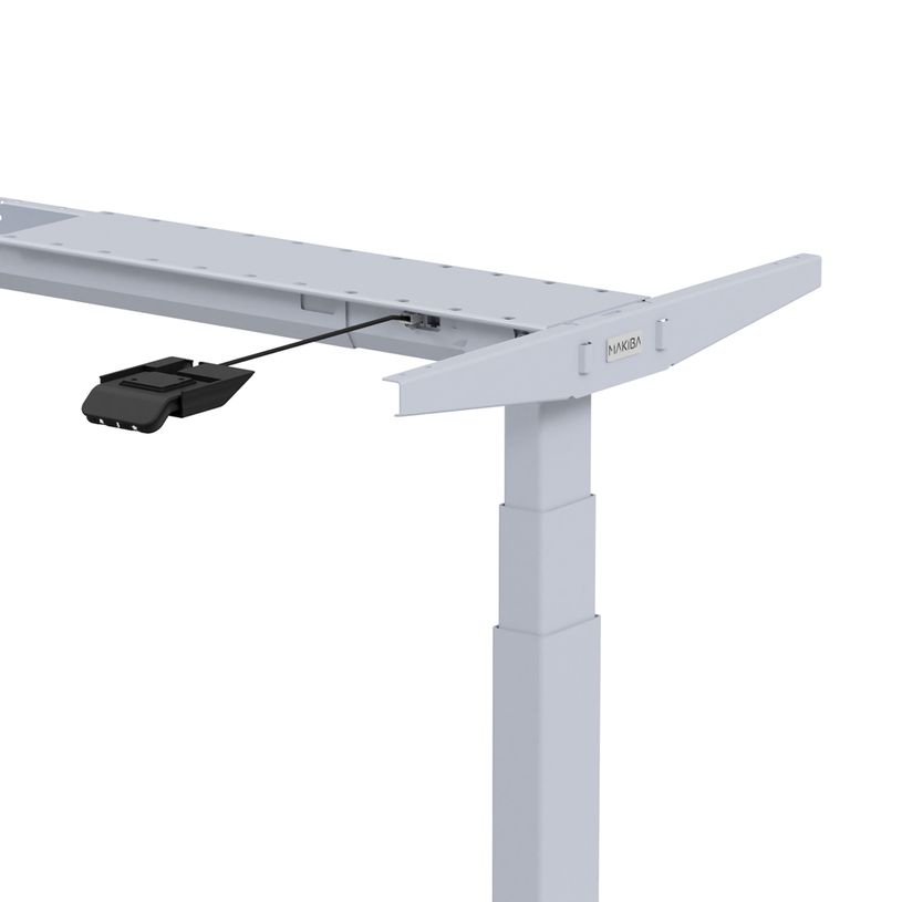3760350281388-Bureau électrique UGO - L140x80cm - pieds gris - plateau blanc laqué-P_405119044_5-4