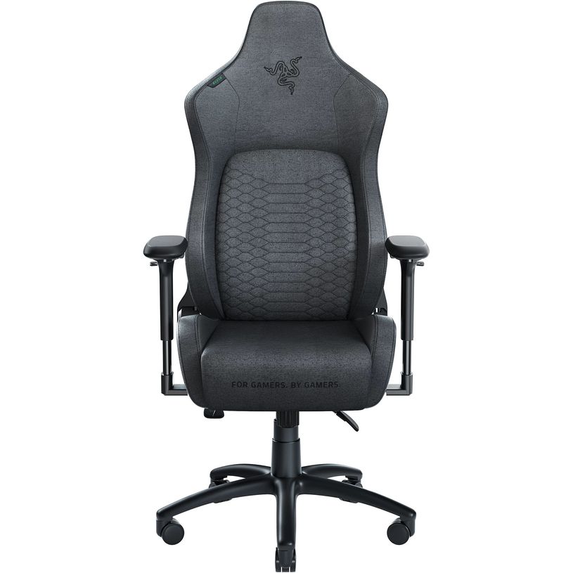 8886419354215-Fauteuil gamer ISKUR - accoudoirs réglables - gris foncé-P_405121619_1-0