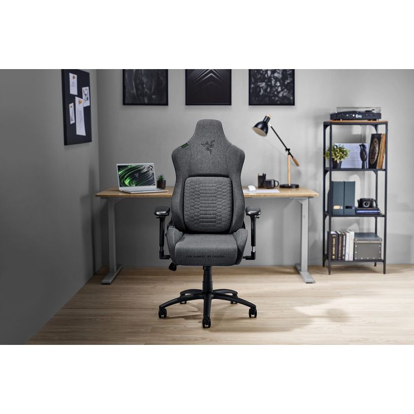 8886419354215-Fauteuil gamer ISKUR - accoudoirs réglables - gris foncé-P_405121619_5-4